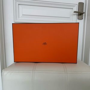 Hermes Empty Orange Shoes Gift Storage Box 14” x 8.5” x 5”